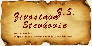 Živoslava Stevković vizit kartica